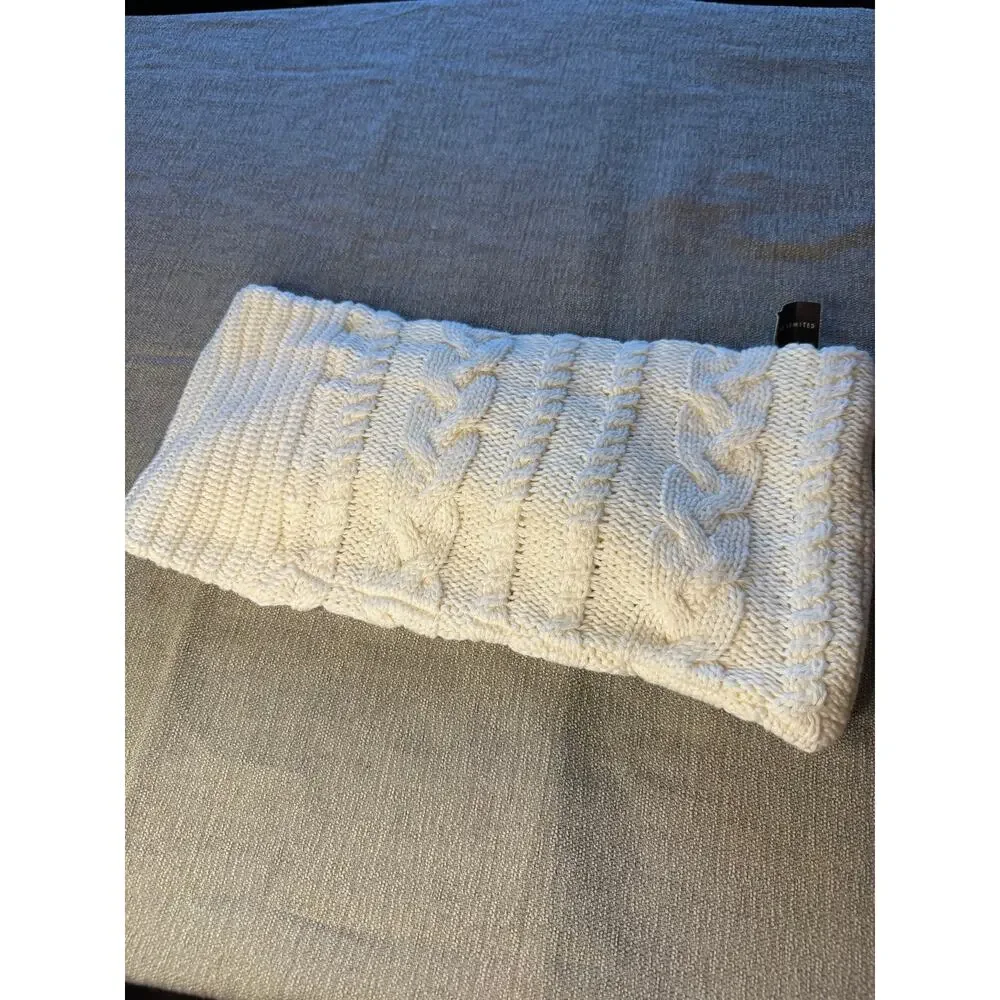 The Limited Cream Cable Knit Neck Scarf  Ear Warmer Cotton Acrylic NWT